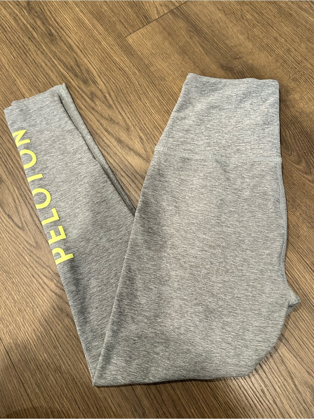 Peloton x Beyond Yoga Grey Leggings with Yellow Logo